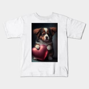 Valentine Puppy 1 Kids T-Shirt